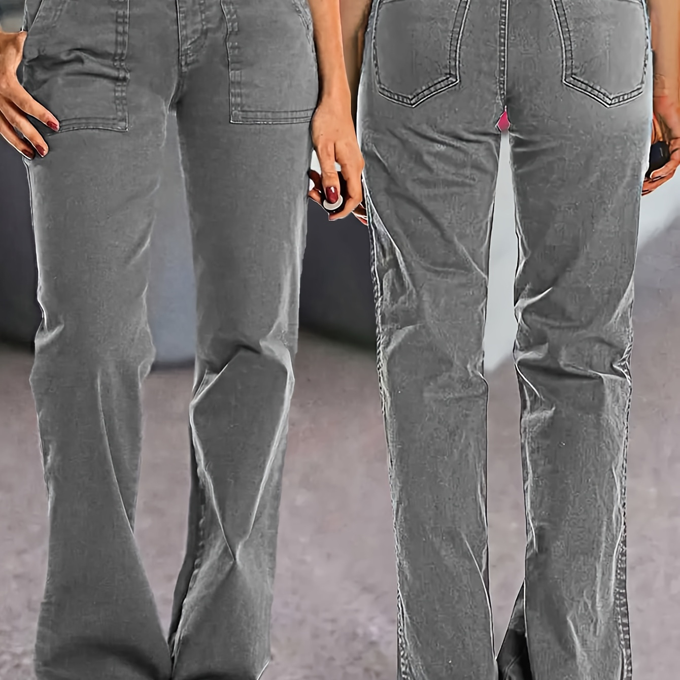 

Women's New Casual Loose Fit Jeans - Washable Wide Leg Denim Pants For