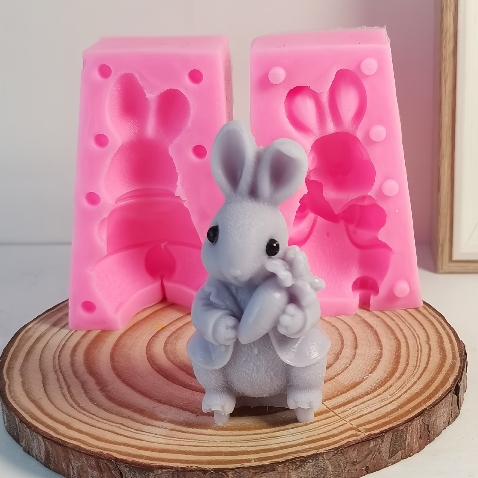 Cute Bunny Candle Molds Aesthetic Rabbit Silicone Mold Home Decor Funky  Animal Wax Mould Easter Unique Gift