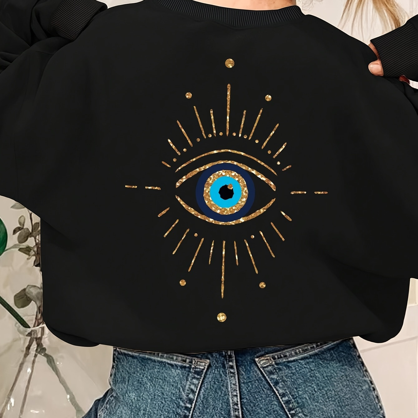 

Sweatshirt à Imprimé Œil - Mélange de , Lavable en - & l'Hiver