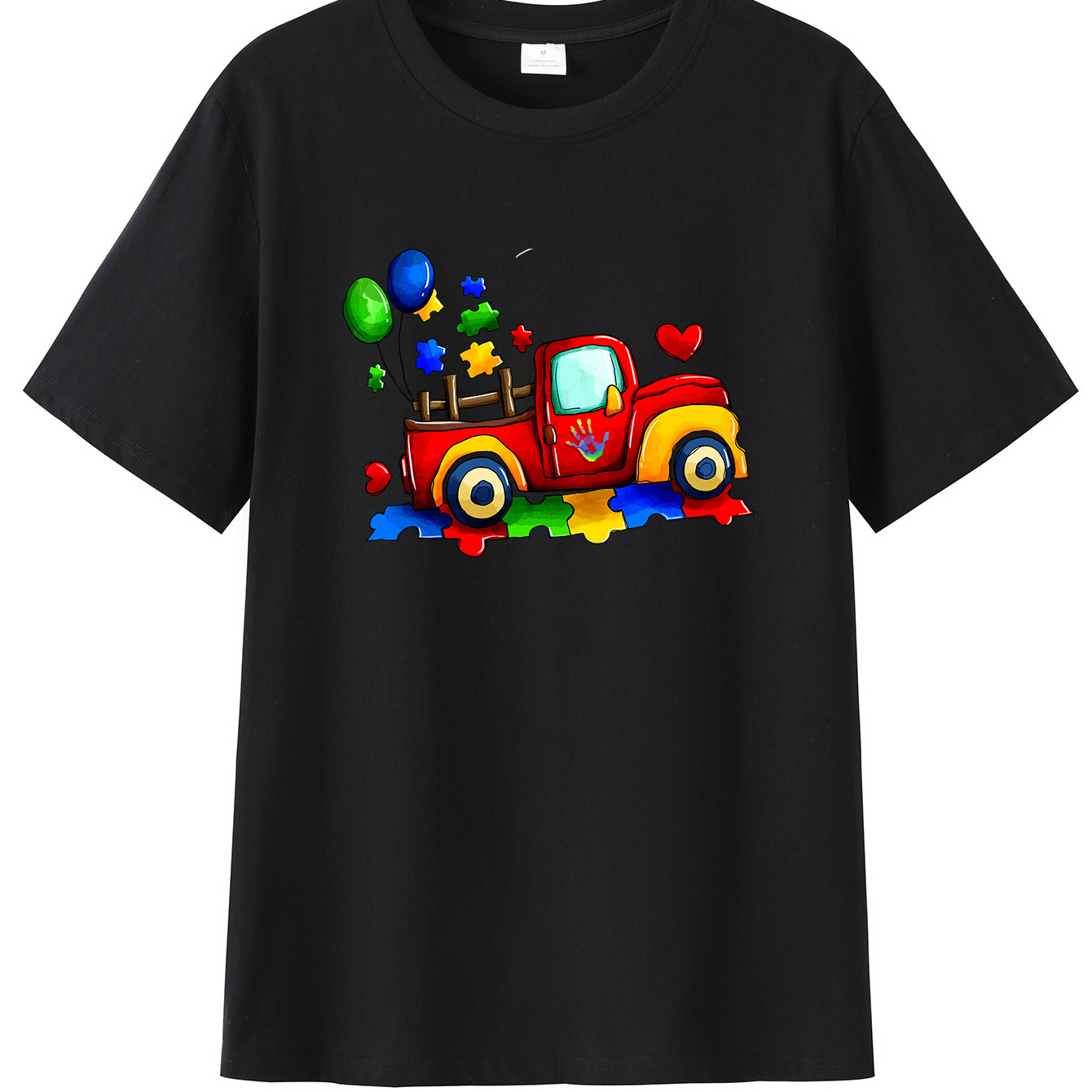 

T-shirt For Men, Casual Summer Top, Comfortable And Fashion Crew Neck Short Sleeve With Autism Creative Print, Suitable For Daily Wear