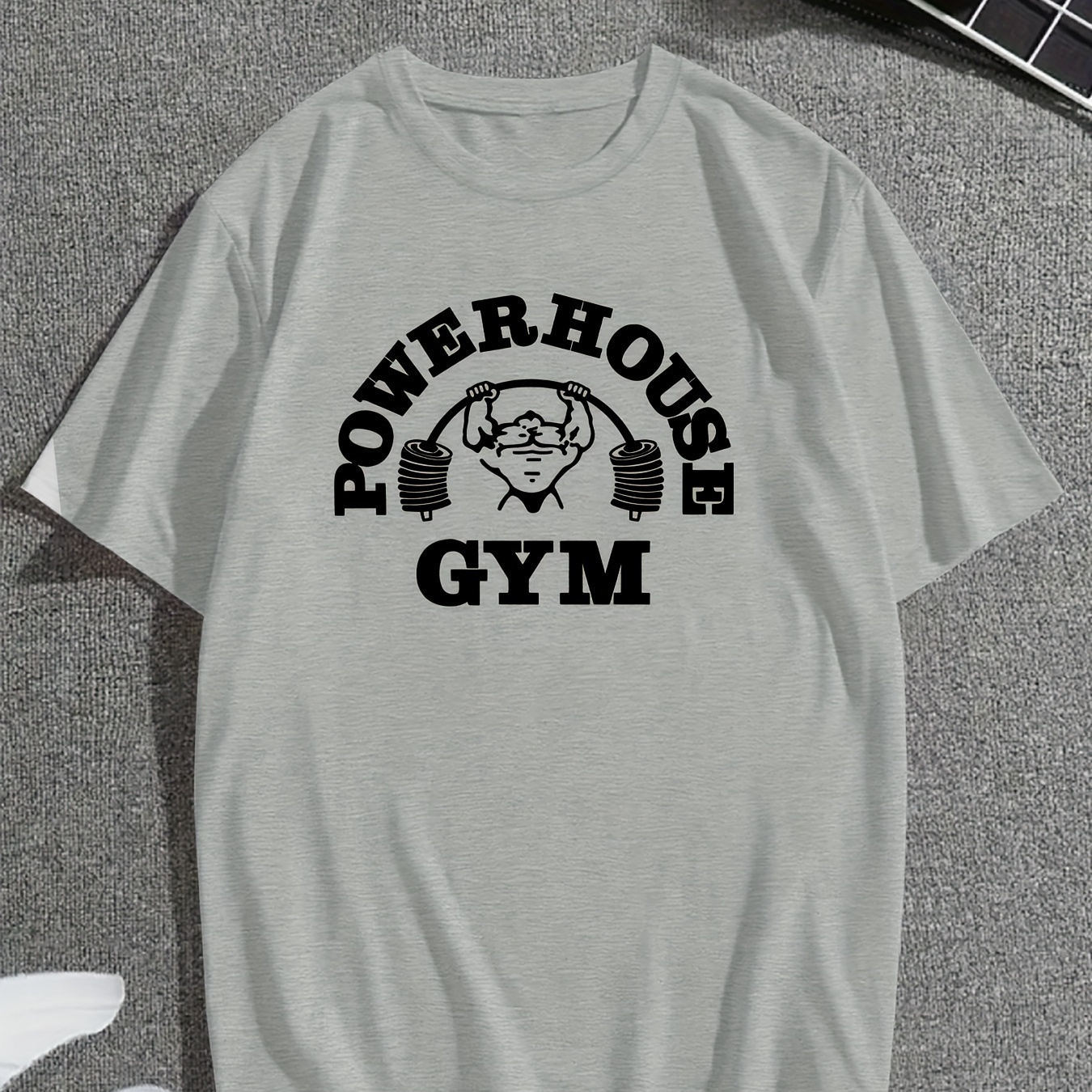 

Lifting Gym Print, Men's Round Neck Short Sleeve Tee, Fashion Regular Fit T-shirt Top For Spring Summer Holiday Leisure Vacation