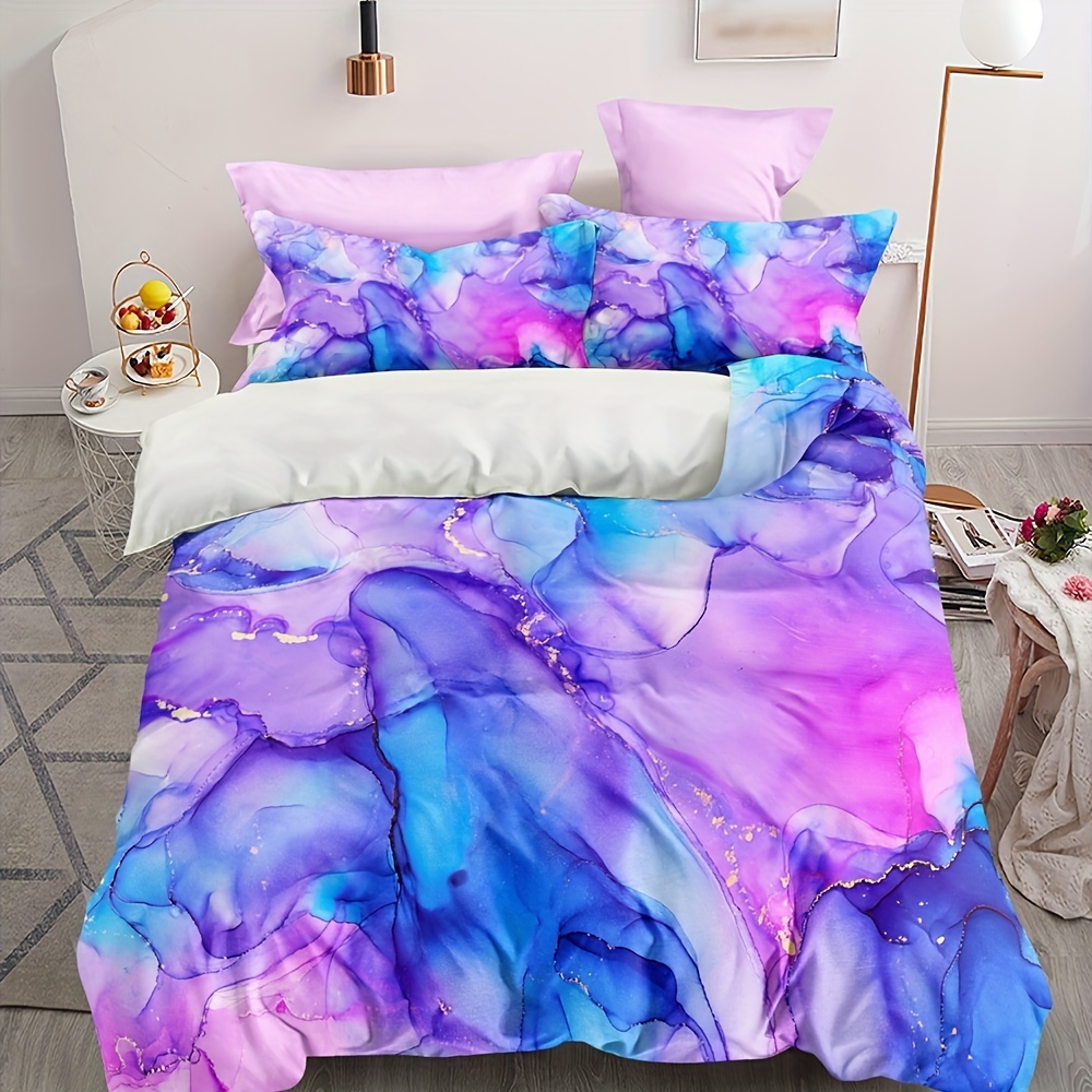 

3pcs Duvet Cover Set, Colorful Bedding Set, Soft Comfortable Duvet Cover, For Bedroom, Guest Room (1*duvet Cover + 2*pillowcase, Without Core)