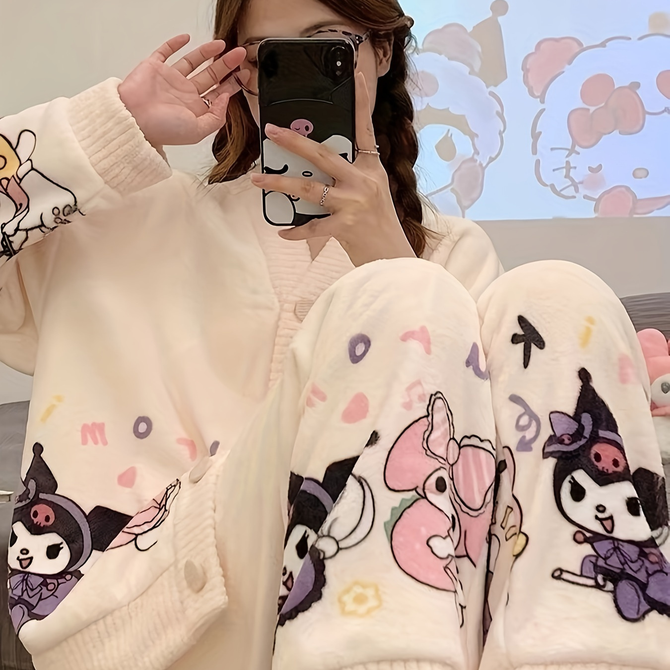 

2- Sanrio Authorized, Pattern Long Sleeve Set, , Sweet , 2- Set