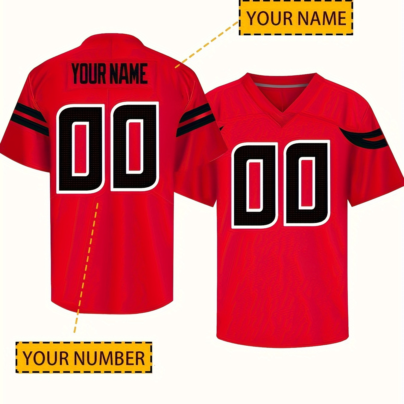 

Custom Men's Rugby Jersey - Personalize & Number, Breathable Polyester, V-neck, Sports & Casual Wear