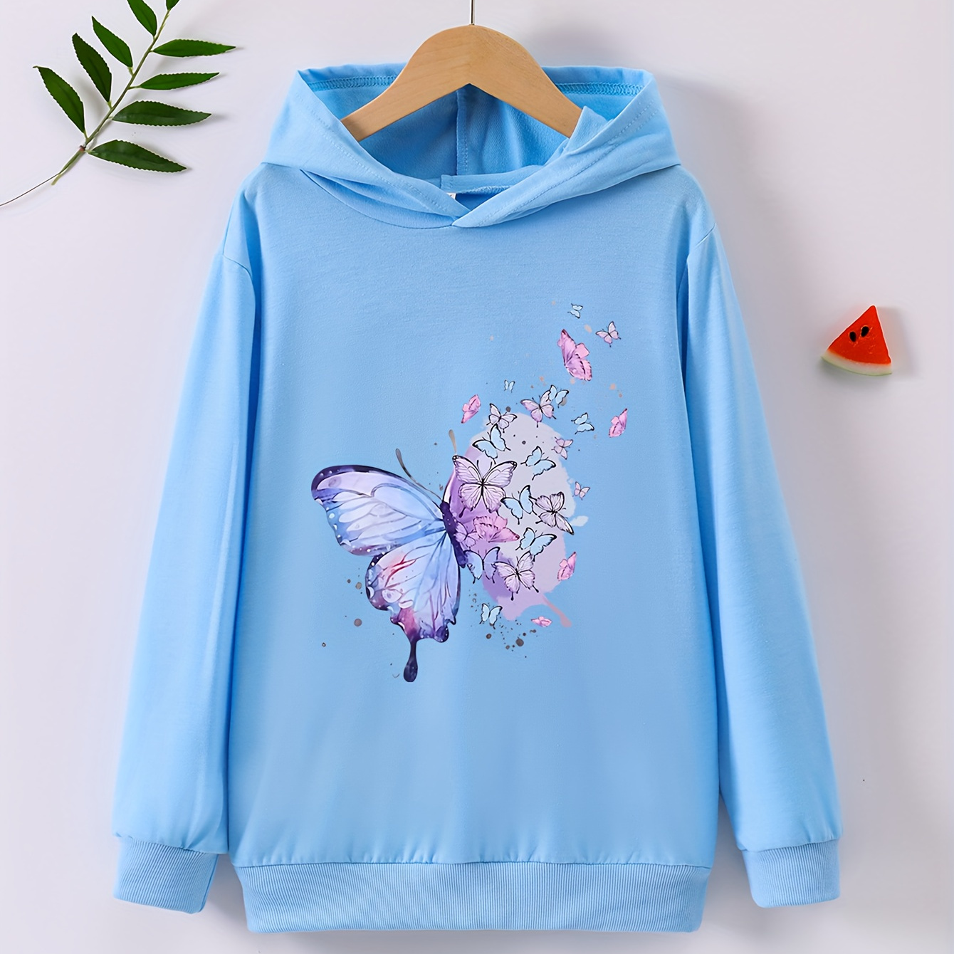 

Children' And Autumn Long Sleeve Printed "butterfly" Hoodie