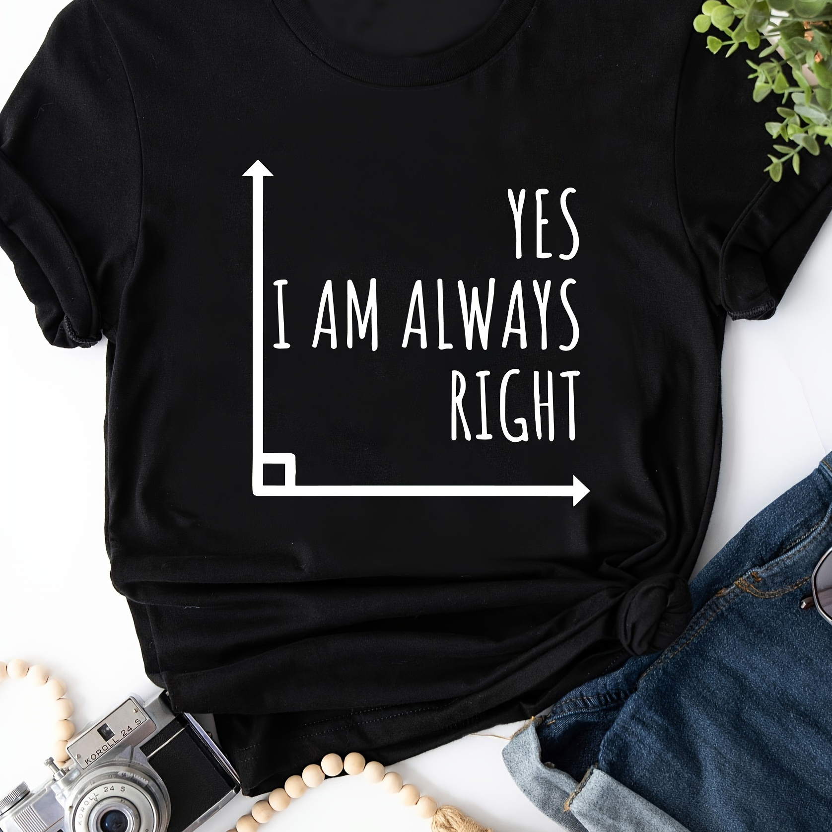 

Funny Math Shirt Print Casual T-shirt, Round Neck Short Sleeves Slight Stretch Tee, Women's Activewear