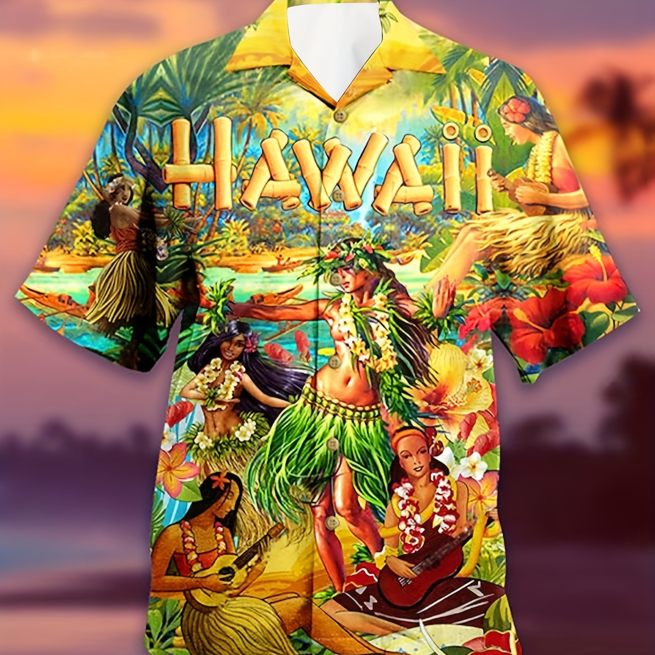 

Hawaiian Novelty Graphic Pattern Men's Short Sleeve Button Down Shirt For Summer Beach Vacation
