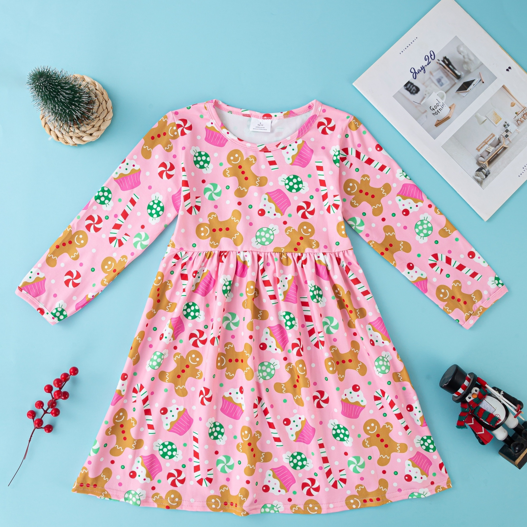 

Toddler Girls Long Sleeve Round Neck For Autumn And Winter Christmas