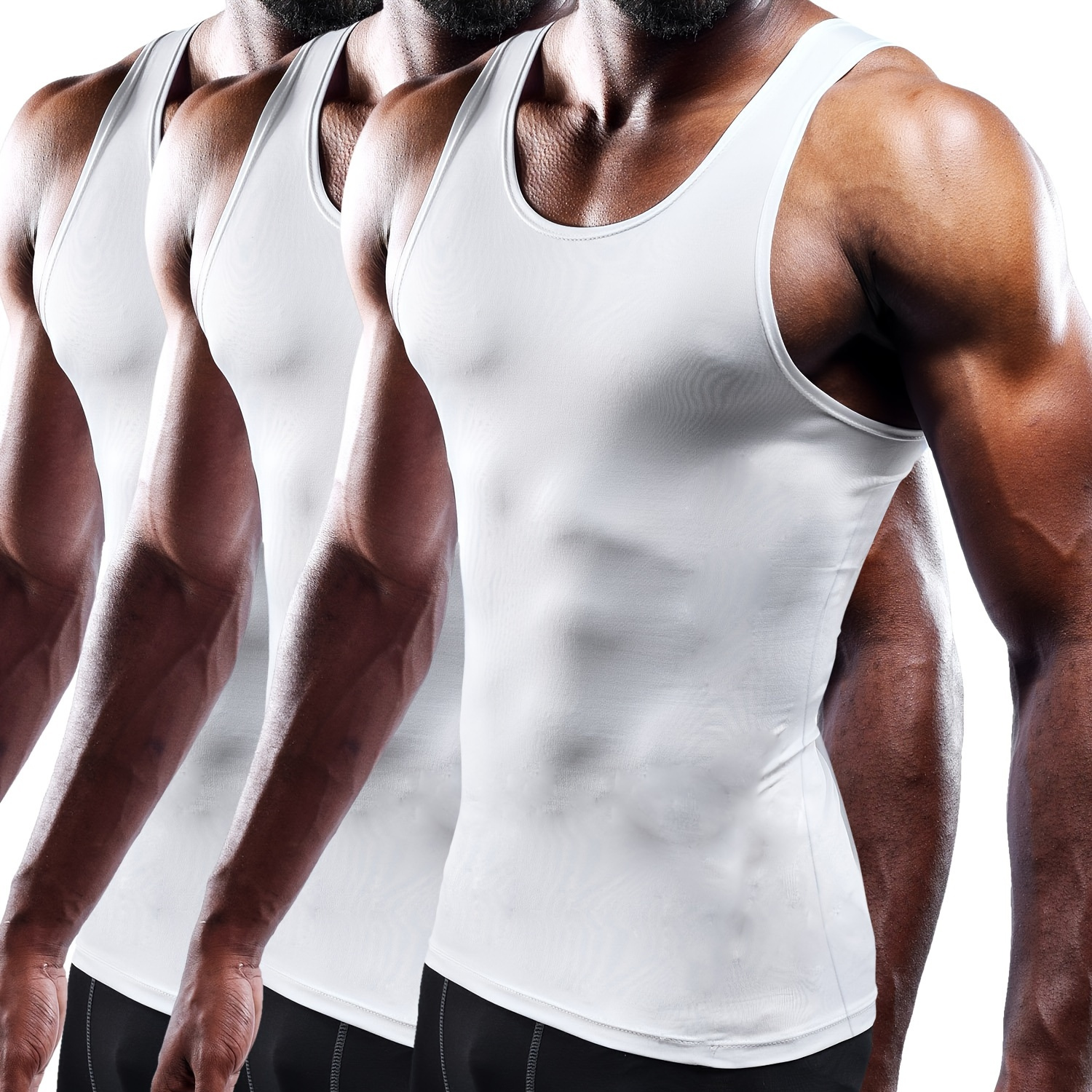 

3pcs Men's Athletic Tank Tops - Quick-dry, Moisture-wicking & Breathable | Gym, Running & Training