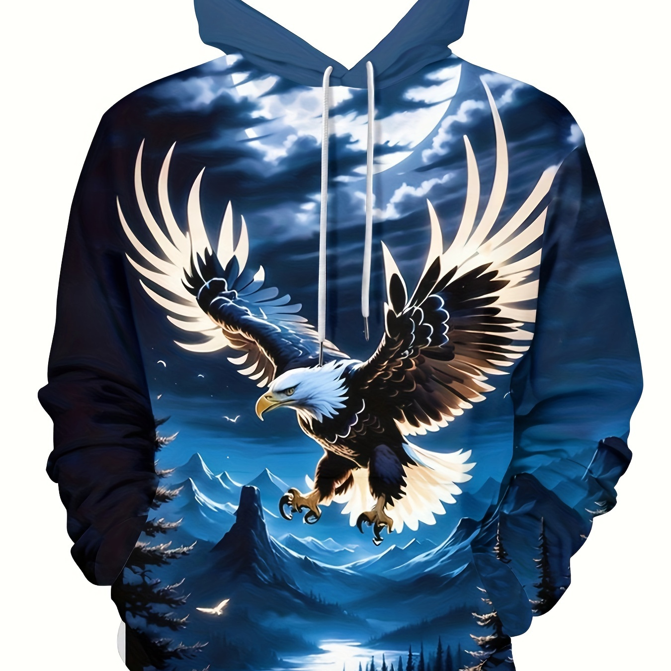 

[aike Orientation] Men's Digital 3d Printed Flying Eagle Casual Hoodie