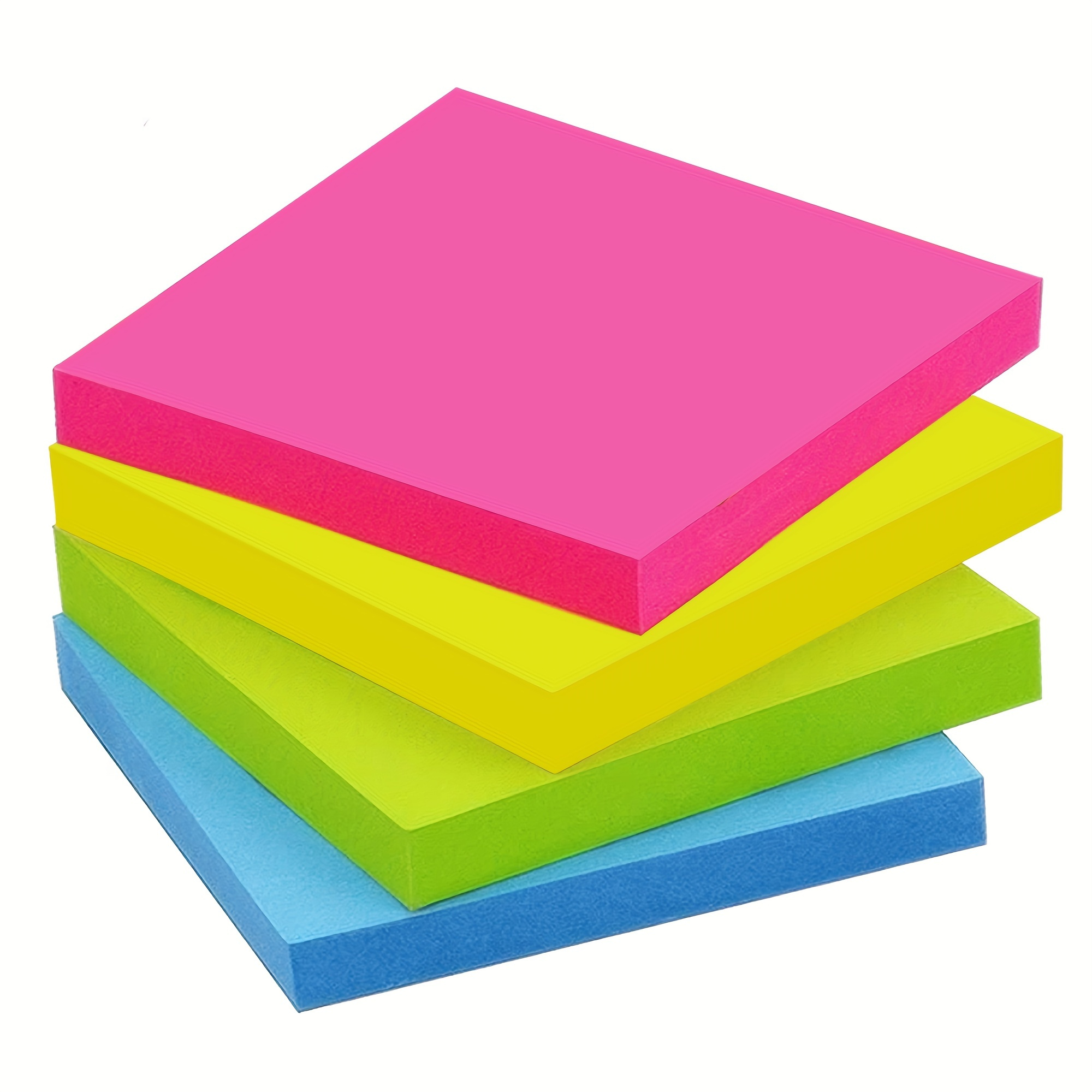 

Sticky Notes 3x3 Inches, Bright Colors Self-stick Pads, Easy To Post For Home, Office, Notebook, 50 Sheets Per Pad, 4 Pads In Total