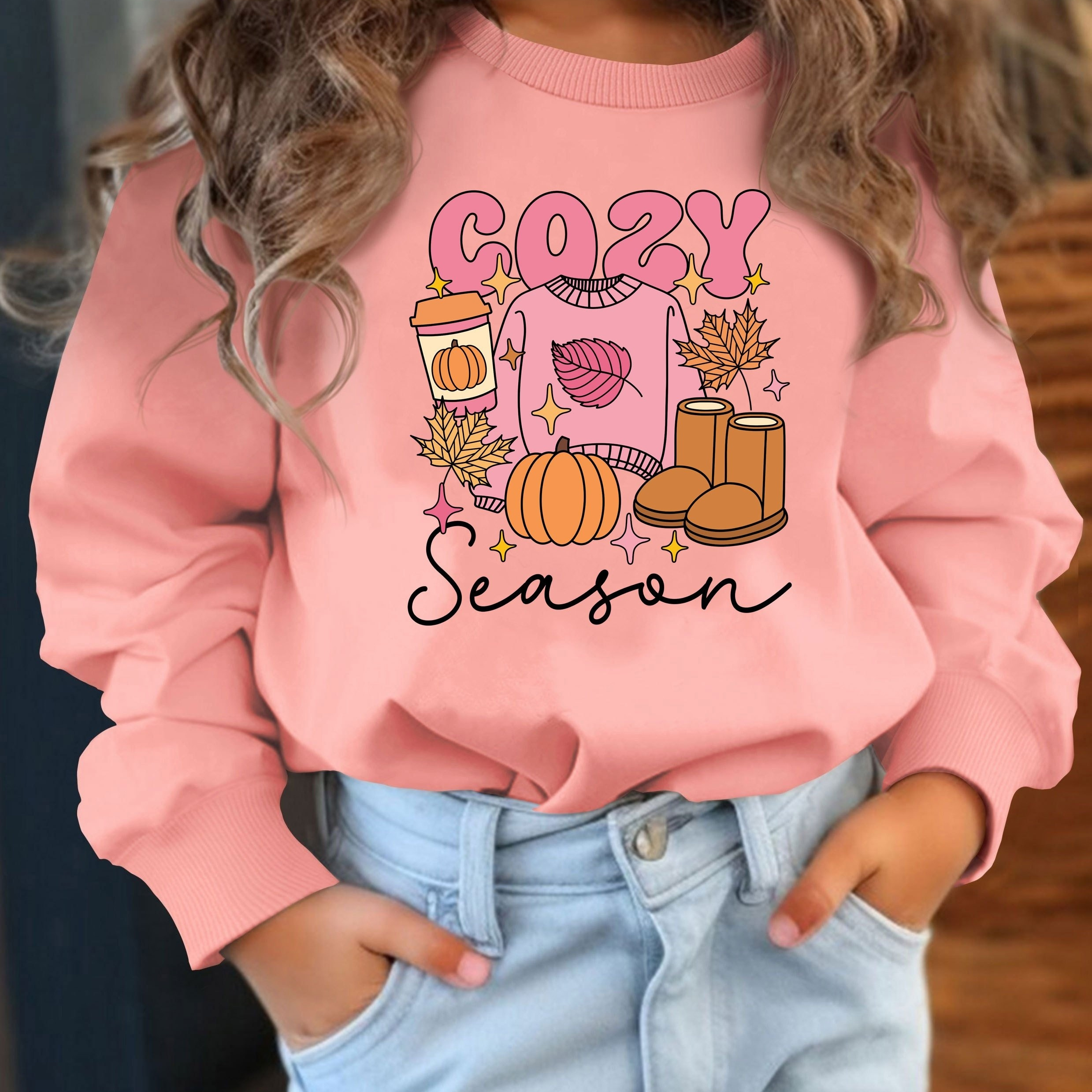 

& ' Long Sleeve Sweatshirt - Polyester For /fall,