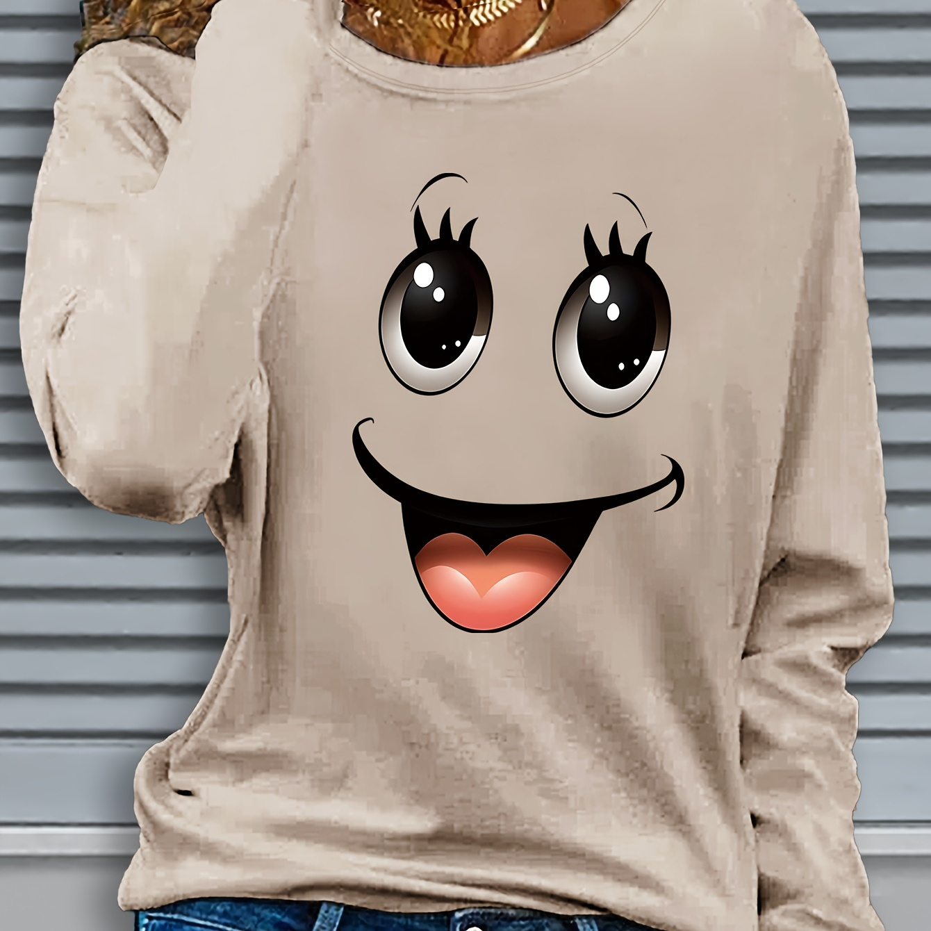 

Patterned Long-sleeve T-shirt For Autumn And Winter 74513