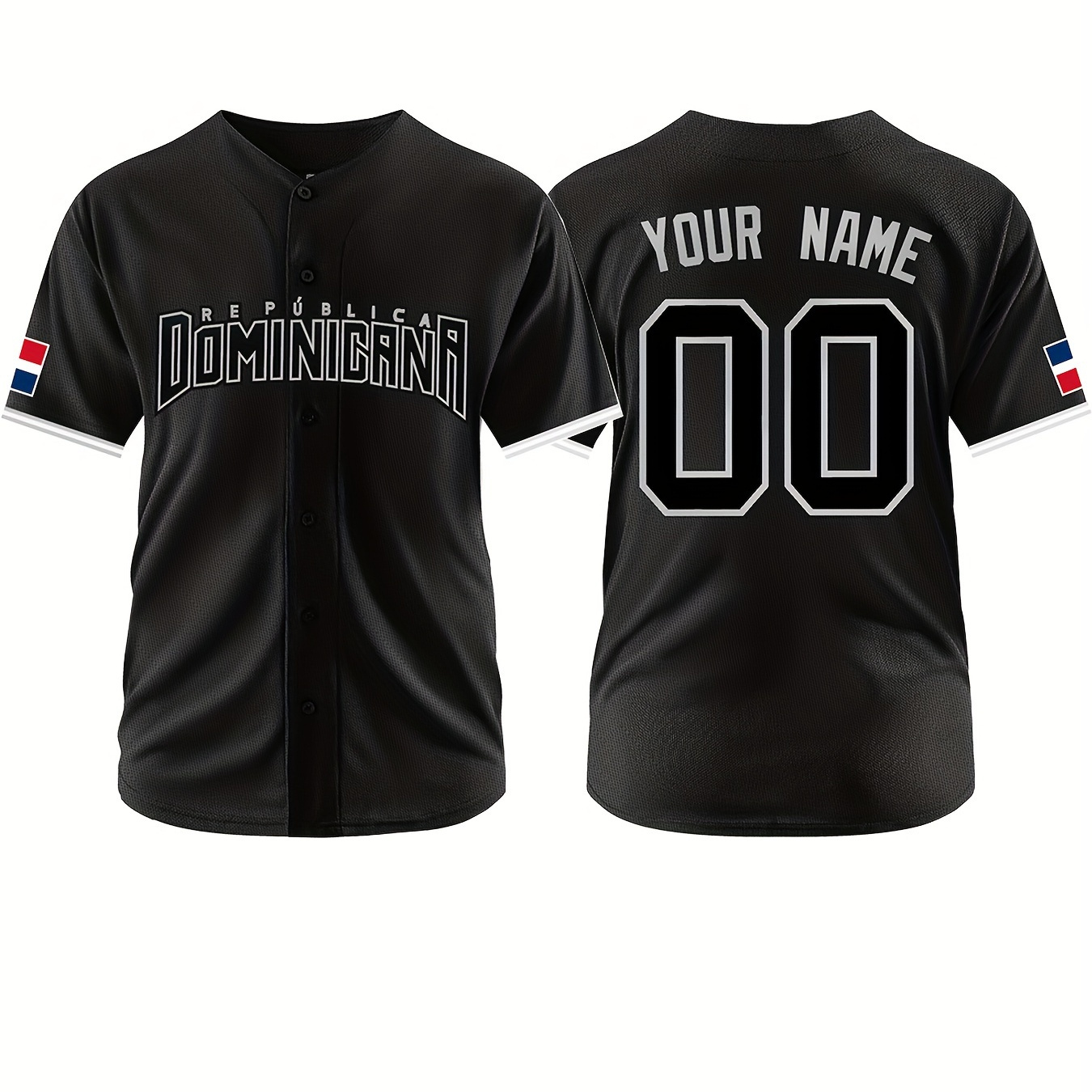 

Personalized Customizable Jersey For Men, Name And Number Dominicana Print Men's Baseball Jersey V-neck Embroidered Outdoor Leisure Sports Customization S-3xl