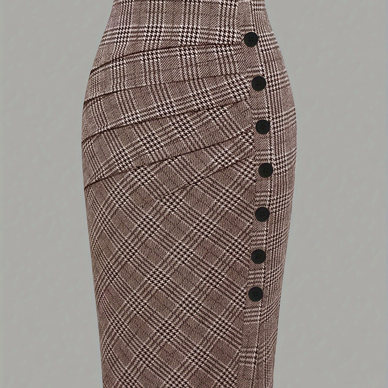 

Striped Skirt For - Waist, Non-stretch , Washable - For /fall