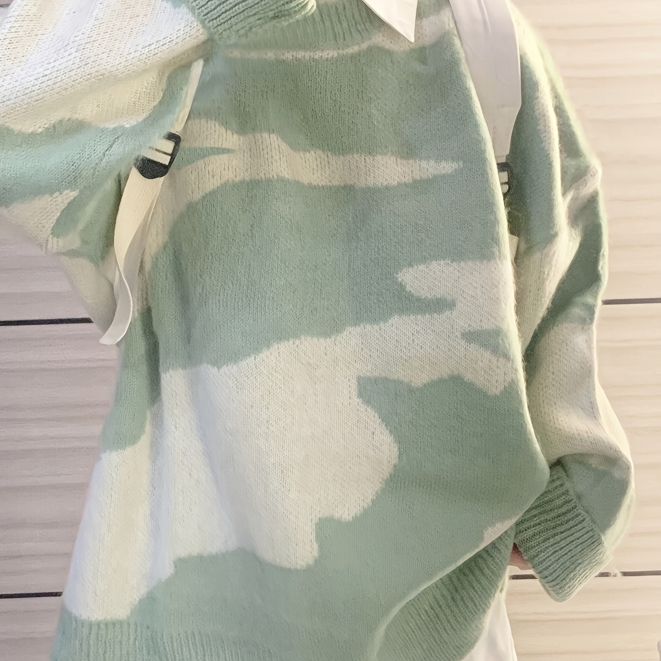 

Color Block Knitted Pullover Sweater, Casual Long Sleeve Sweater For Fall & Winter, Women's Clothing