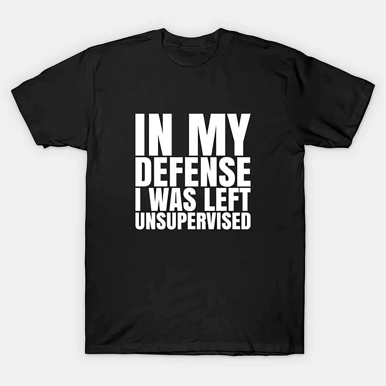 

' I Was Left Unsupervised 'creative Print Men's Cotton Short Sleeve T-shirt, Casual Round Neck Top, Versatile And Comfortable Tee, Spring& Summer Collection