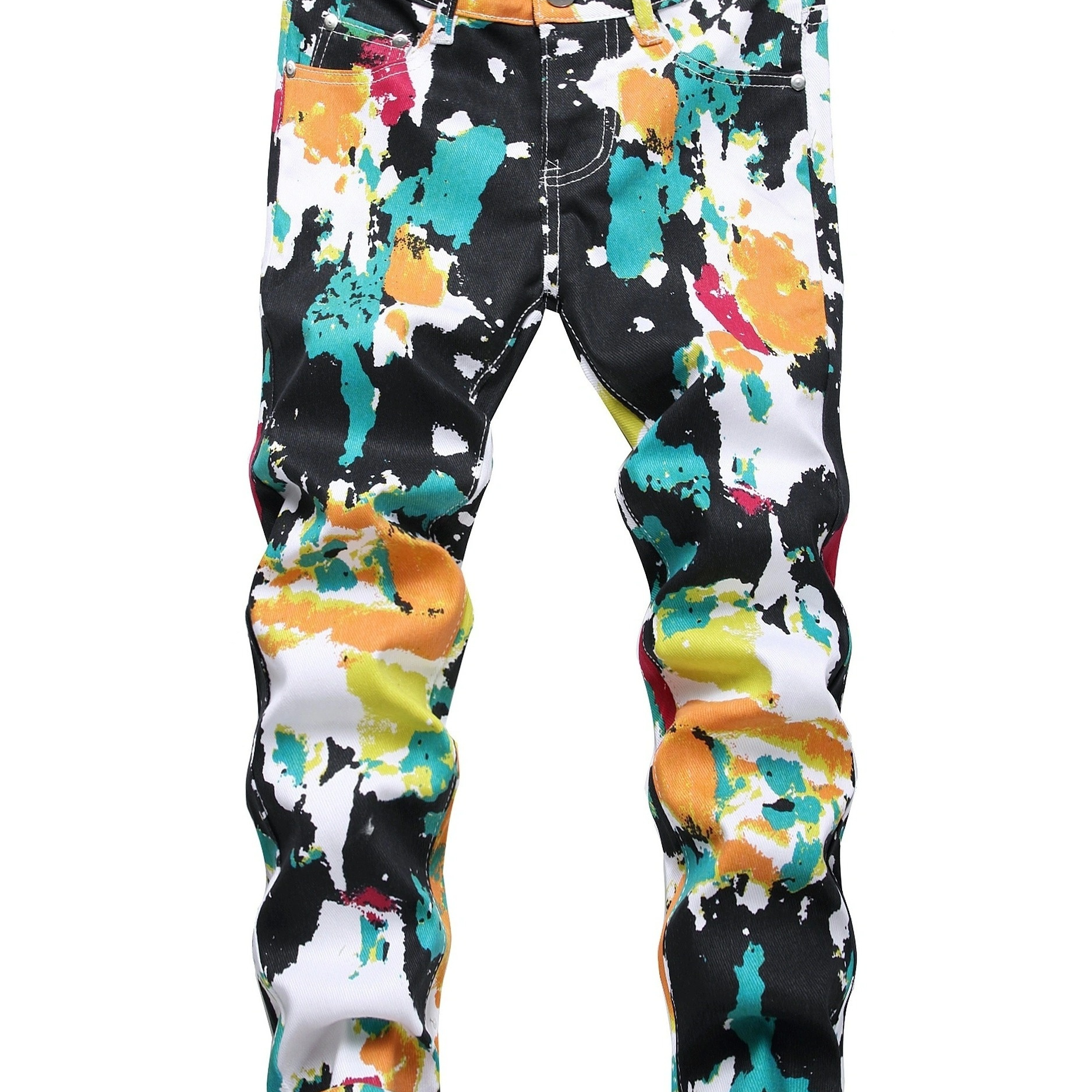 

Boys Fashion Colorful Jeans Skinny Slim Fit Washed Denim Long Pants, Kids Clothing
