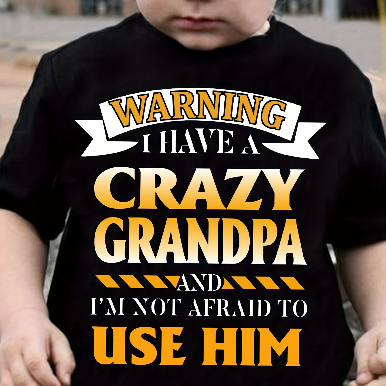 

I Have A Crazy Grandpa Print Boy's T-shirt, Kids Casual Short Sleeve Breathable Comfy Sports Tee Tops