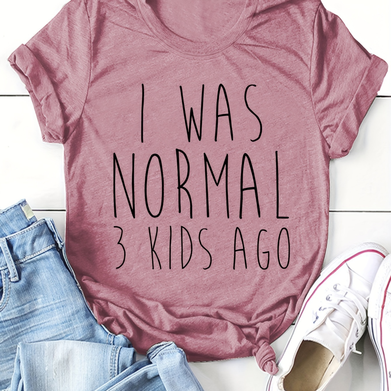 

Letter Print Crew Neck T-shirt, Casual Short Sleeve T-shirt For Spring & Summer, Women's Clothing