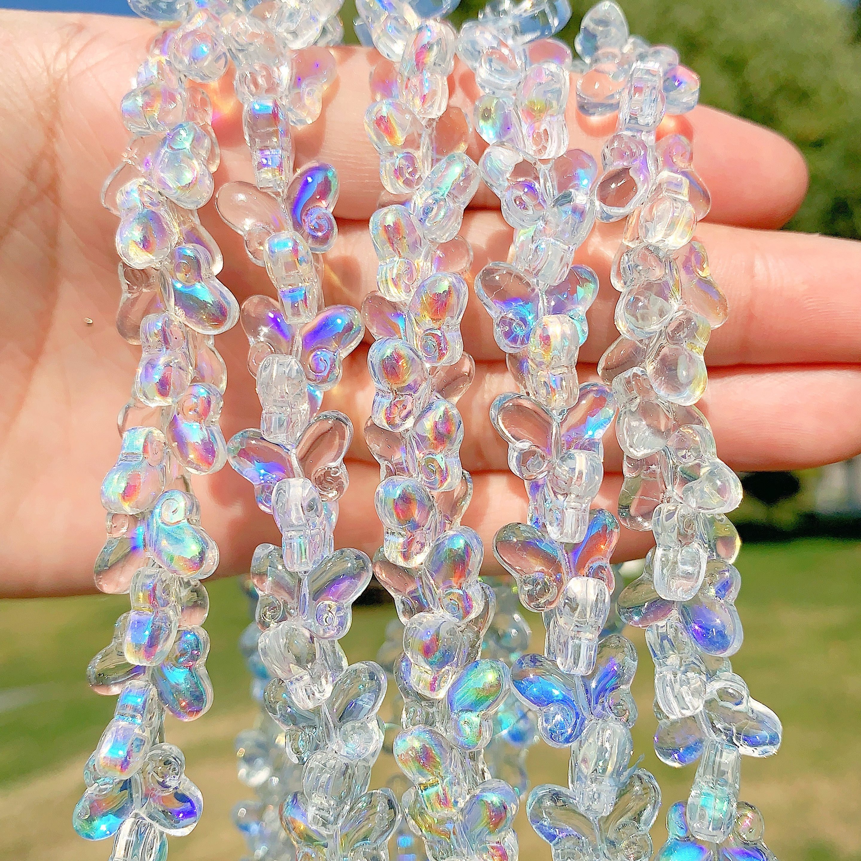 Sparkling Transparent Butterfly Crystal Stone Plated Ab - Temu