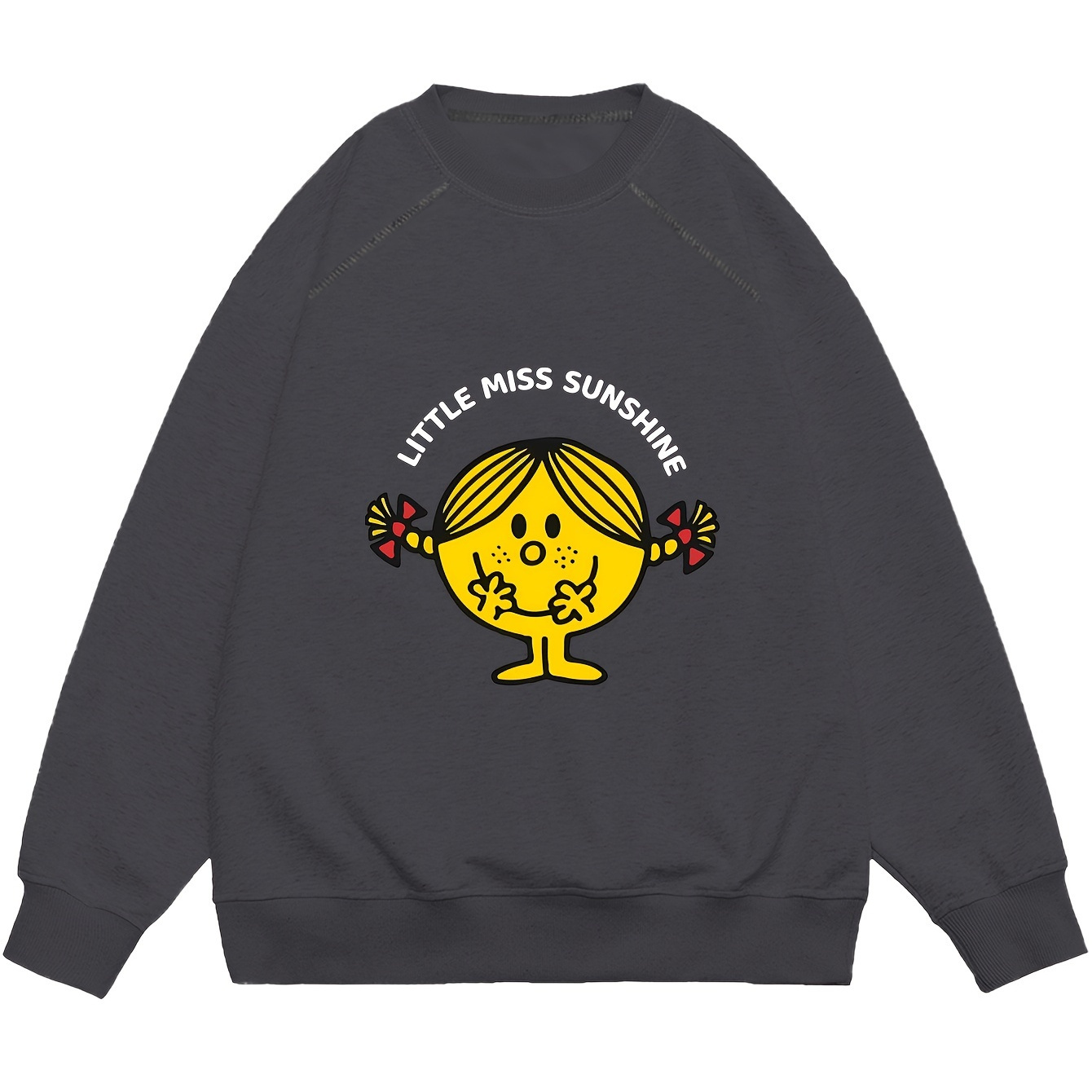 

Sunshine Girl Print Pullover Sweatshirt, Casual Raglan Long Sleeve Crew Neck Sweatshirt For Fall & Winter, Women's Clothing