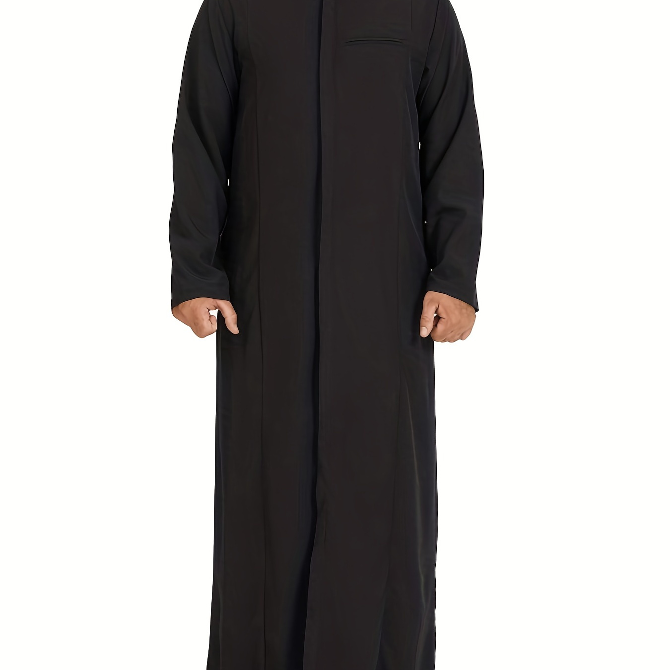 INCERUN Plus Size Men's Saudi Arab Islamic Kaftan, Long Sleeve Thobe Robe Muslim Full Length Robe Ismaic Dubai Ethnic Festival Tops Thobe Dresses, Ethnic Costume, Men's Clothing