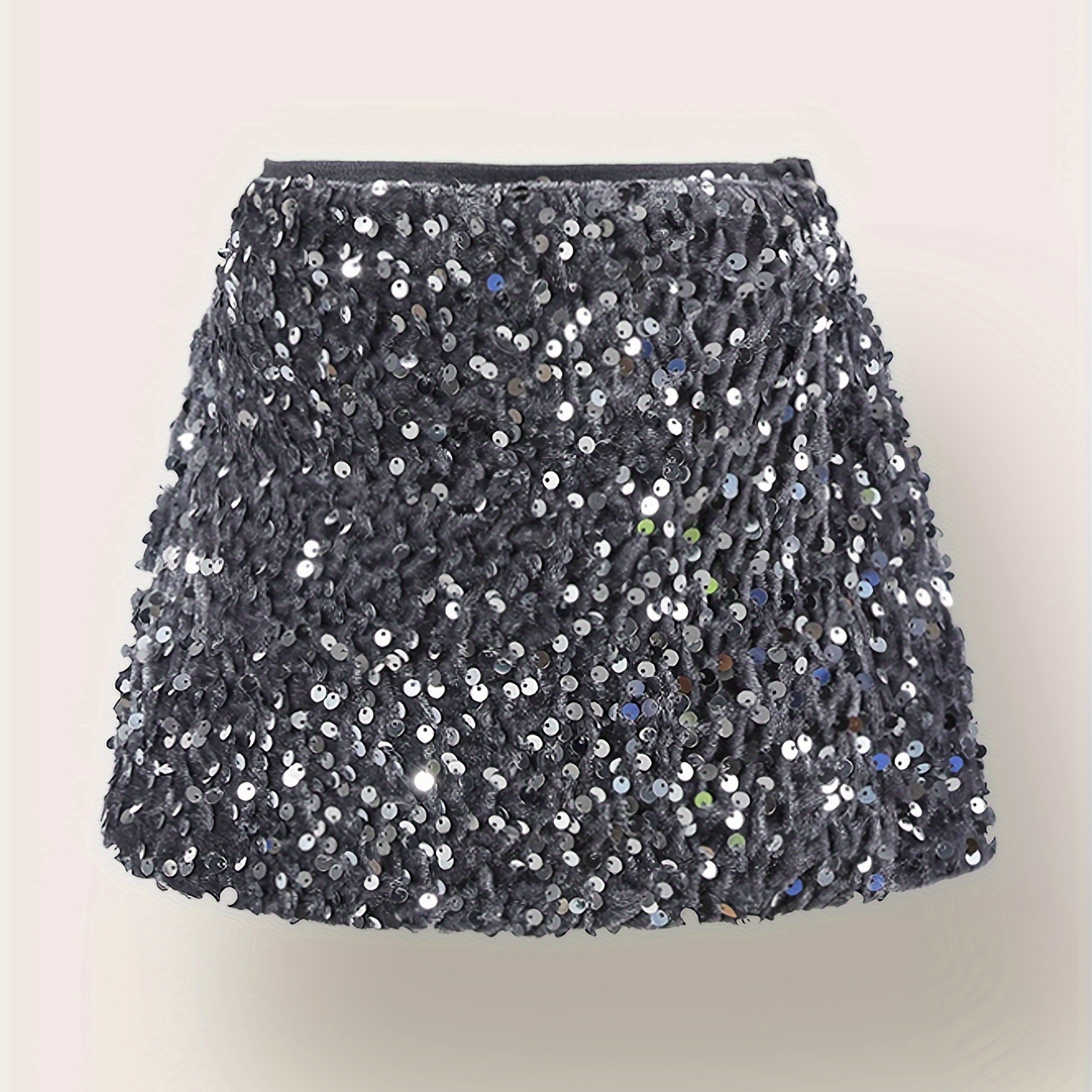 

Girl's Sweet & Fashion Shiny Sequin Skirt, Summer Party Tight Skirt With Safety Shorts, K-pop