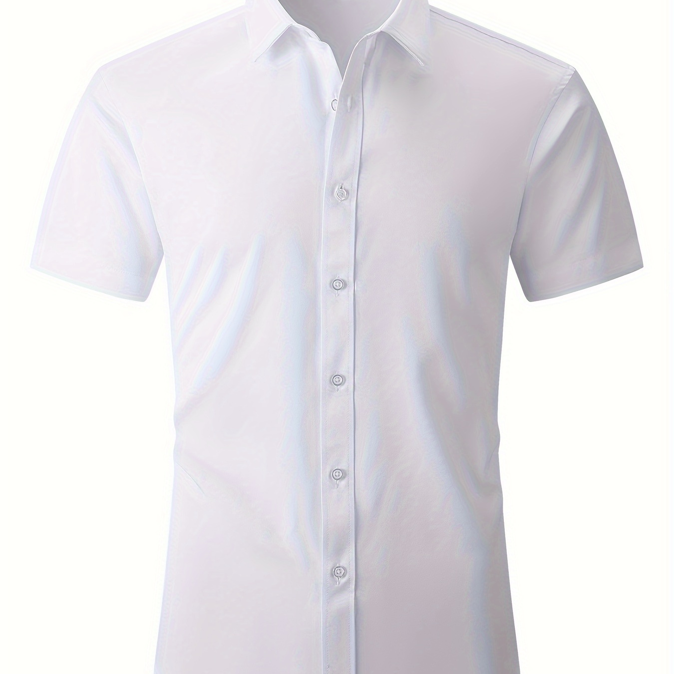 

Men's Summer Fashion Business-casual Shirt, Short Sleeve High-quality Mature Style Premium Button Up Lapel Shirt, Formal Dress
