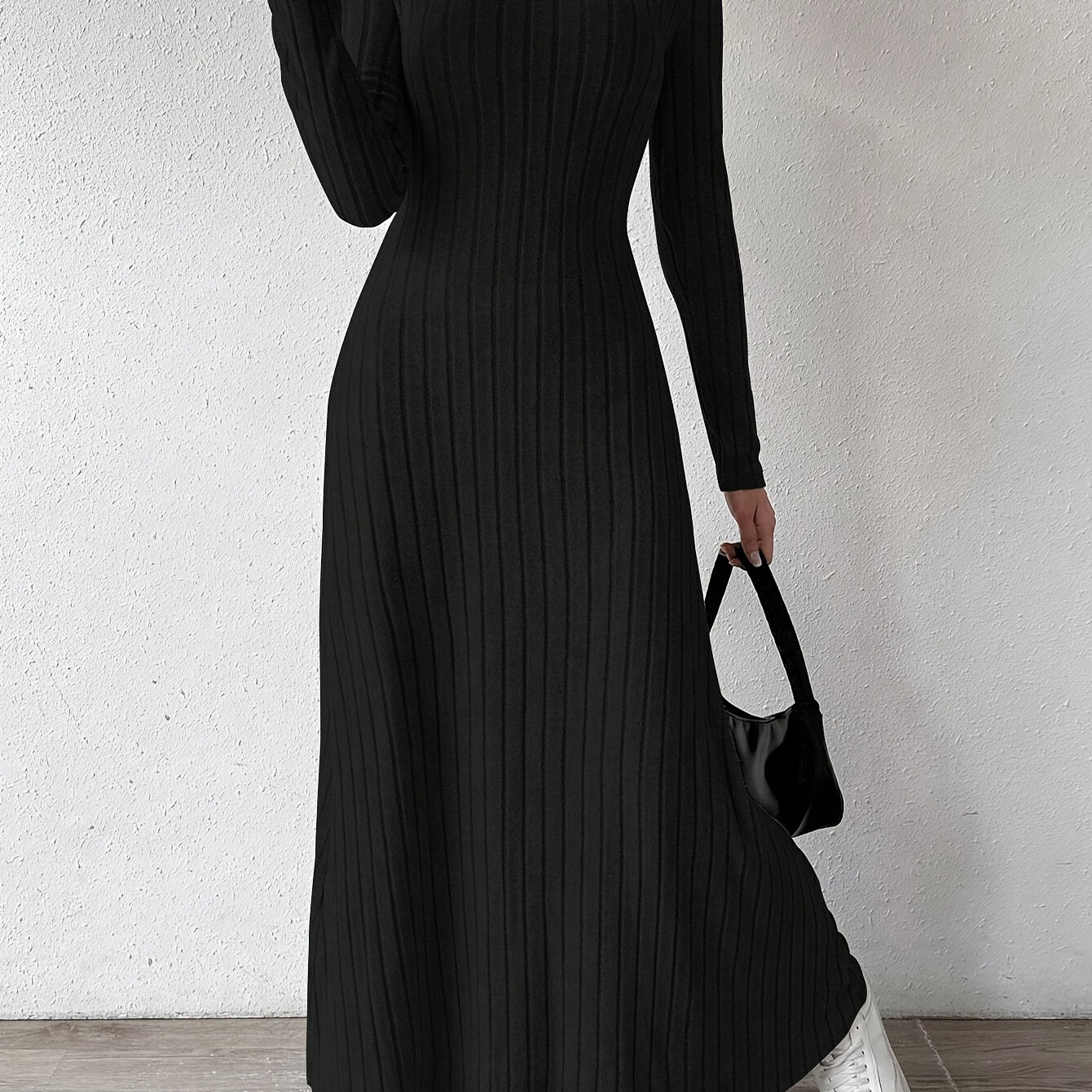 

Women's Polyester And Elastane Blouse Dress, Fashionable And , Machine Washable, Round Neck, Solid Color, Spring/autumn