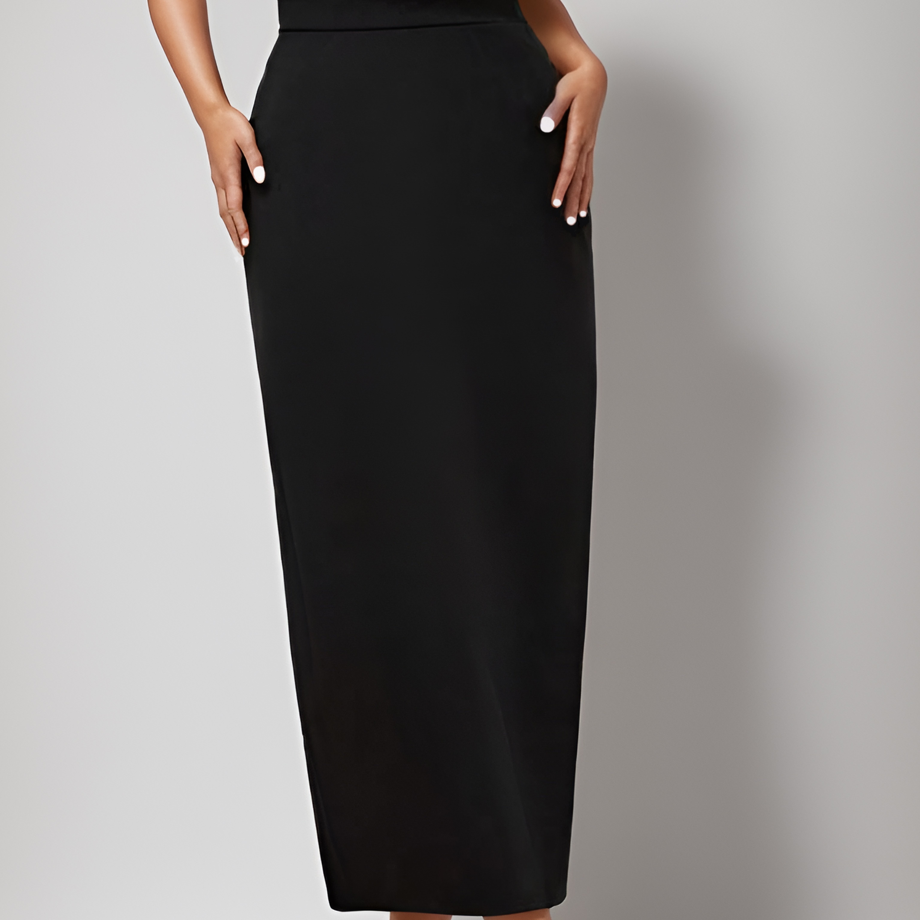 

Split Back Bodycon Skirt, Elegant Solid Color Skirt For Spring & Summer, Women's Clothing