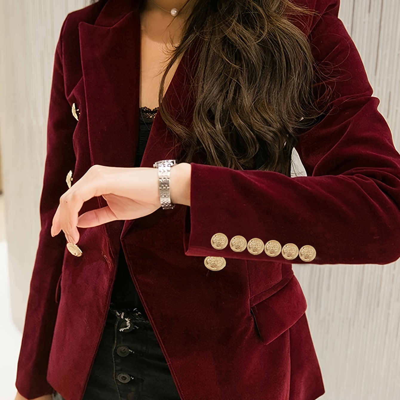 

Directional Switch Spring/autumn/winter Fashionable And Elegant Slim Suit Jacket With Double Buttons Simple Women's Suit Jacket