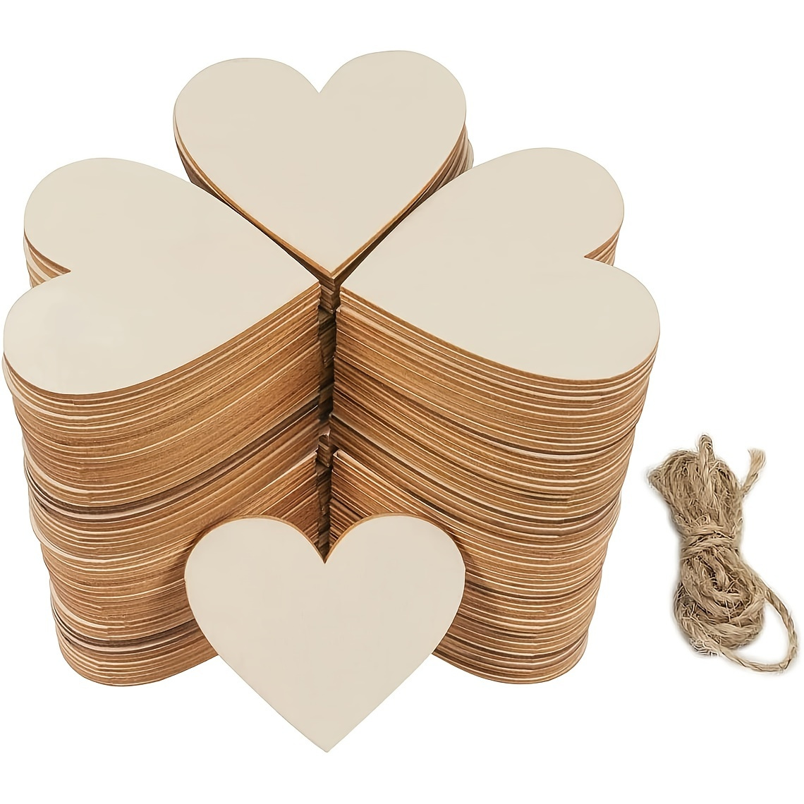 50/100Pcs Valentines Day Heart Wooden Decorations Diy Hollow Wood Heart  Ornaments Mini Hearts Craft Supplies Wedding Decoration