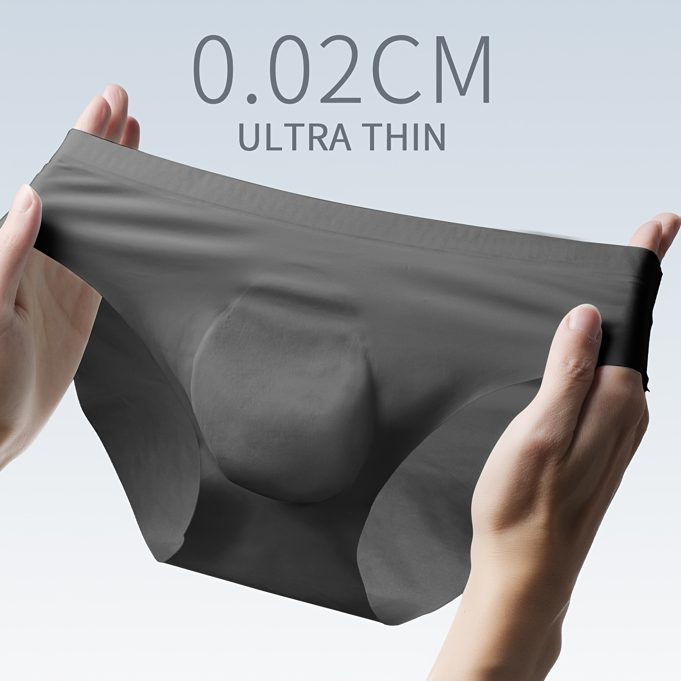 

Ultra-thin, Breathable Men's Briefs With Seamless Design And Transparent Crotch - Nylon & Spandex ,