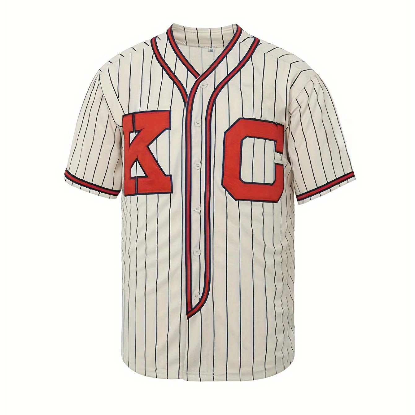 

5 Beige Baseball Jersey Embroidery Men's Baseball Jersey Polyester V-neck Button Shirt S-3xl
