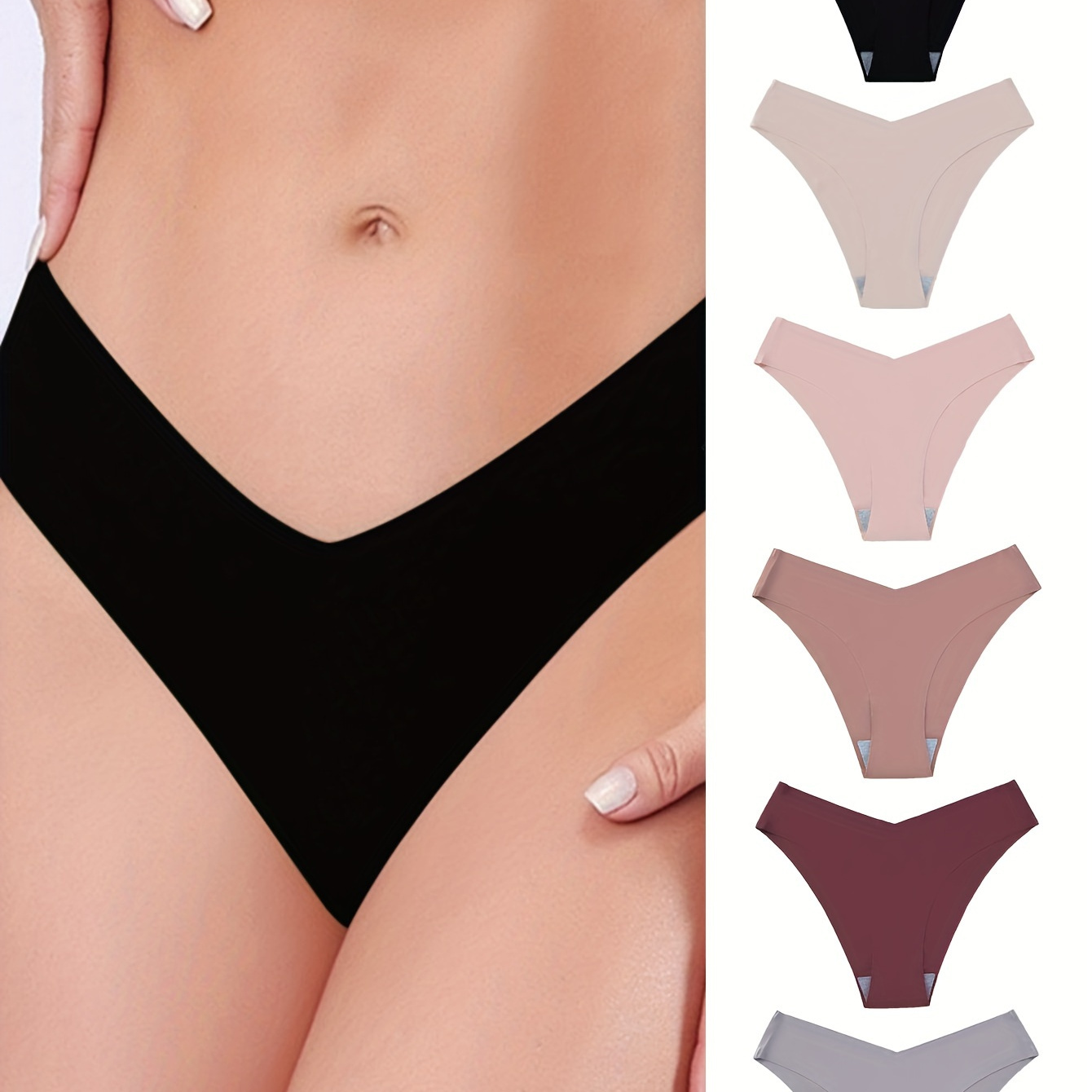 Women's Sexy Seamless Low Waist Panties Naked Quick Dry - Temu