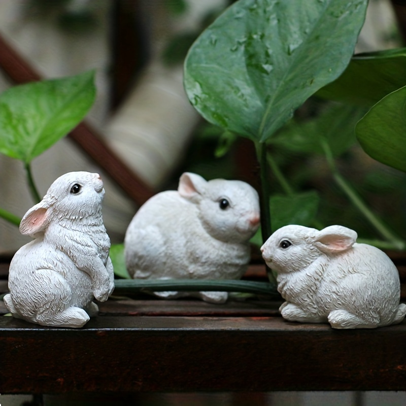2023 Pâques chaud Lapin Blanc Figurine Diy Paysage Maison Kawaii Chambre  Décor Miniature Fée Jardin Décoration Accessoires Moderne