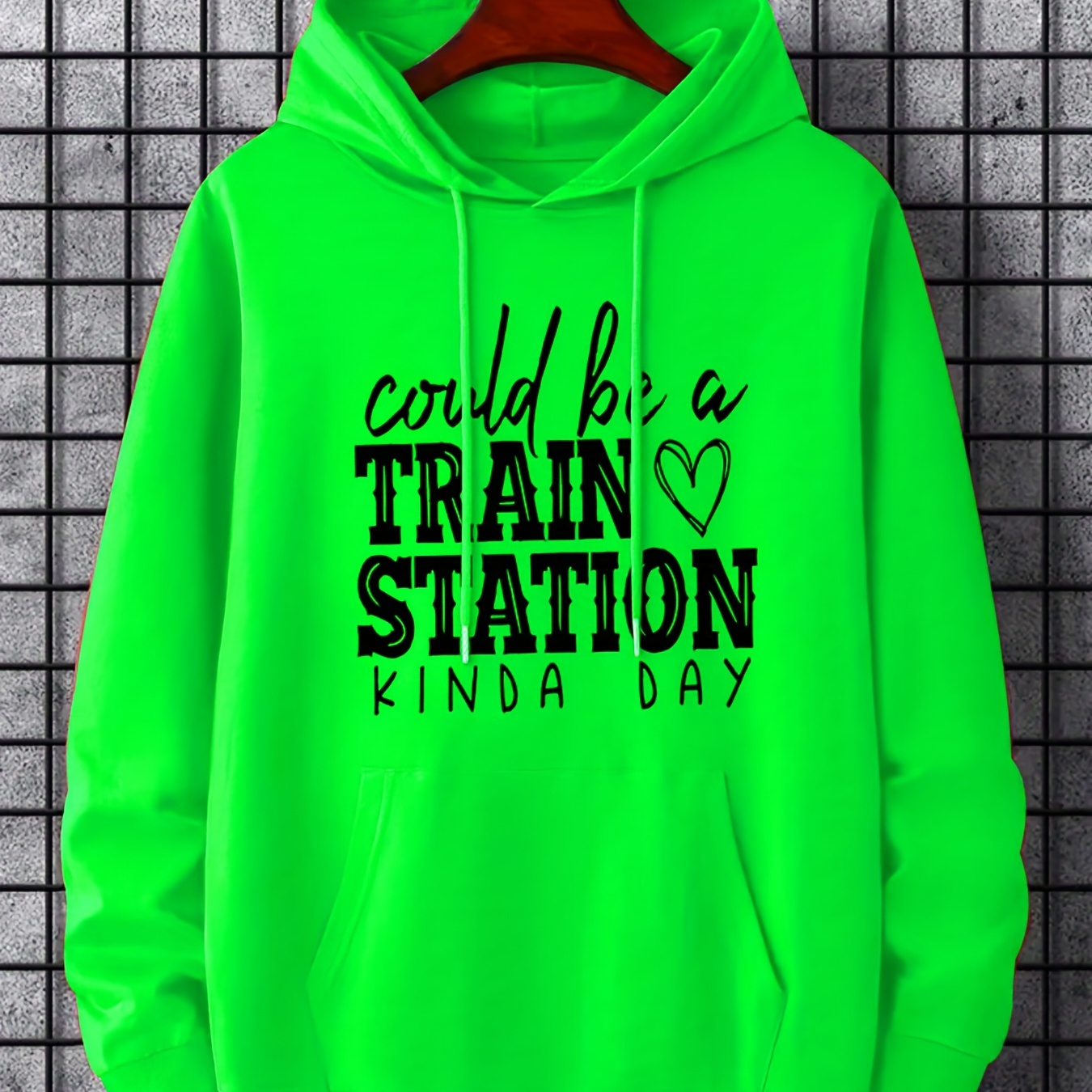 

Funny Letters Print Men's Casual Hoodies, Drawstring Comfortable Oversized Hooded Pullover Sweatshirt Plus Size