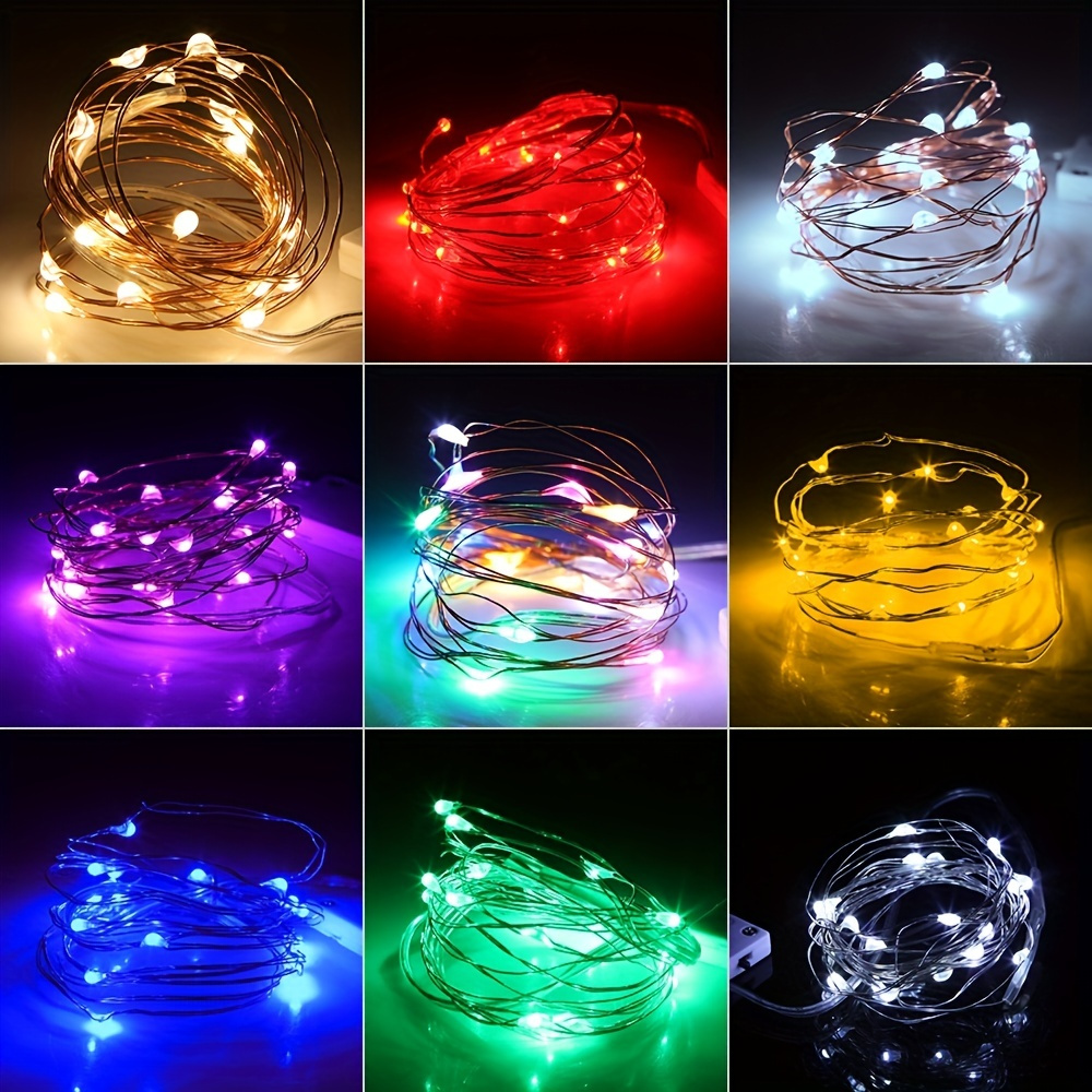 

1pc, Led String Lamp, Fairy Lamp, Button Battery Operated Christmas Lamp, Wedding Party Decoration, Christmas Lamp String