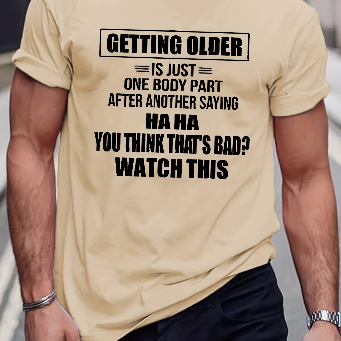 

Funny Getting Older Slogan Pattern Print Men's T-shirt, Graphic Tee Men's Summer Clothes, Men's Outfits