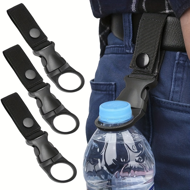 Tactical Nylon Kettle Water Bottle Buckle Backpack Belt Hanging Hook Buckle  Clip