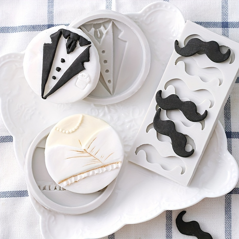 

1pc Mustache Bow Tie Silicone Cake Mold For Fondant And Chocolate - Perfect For Ladies And Men's Shirts - Baking Tools For Cakes And Desserts