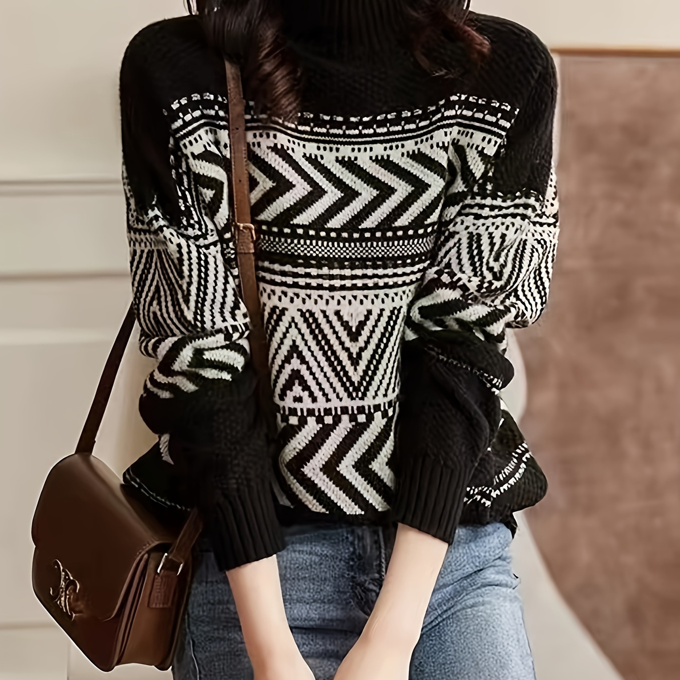 

High Neck Knit Cardigan Sweater With Polyester Fabric, Fashionable And Casual, Autumn/winter Season, Soft And Stretchy