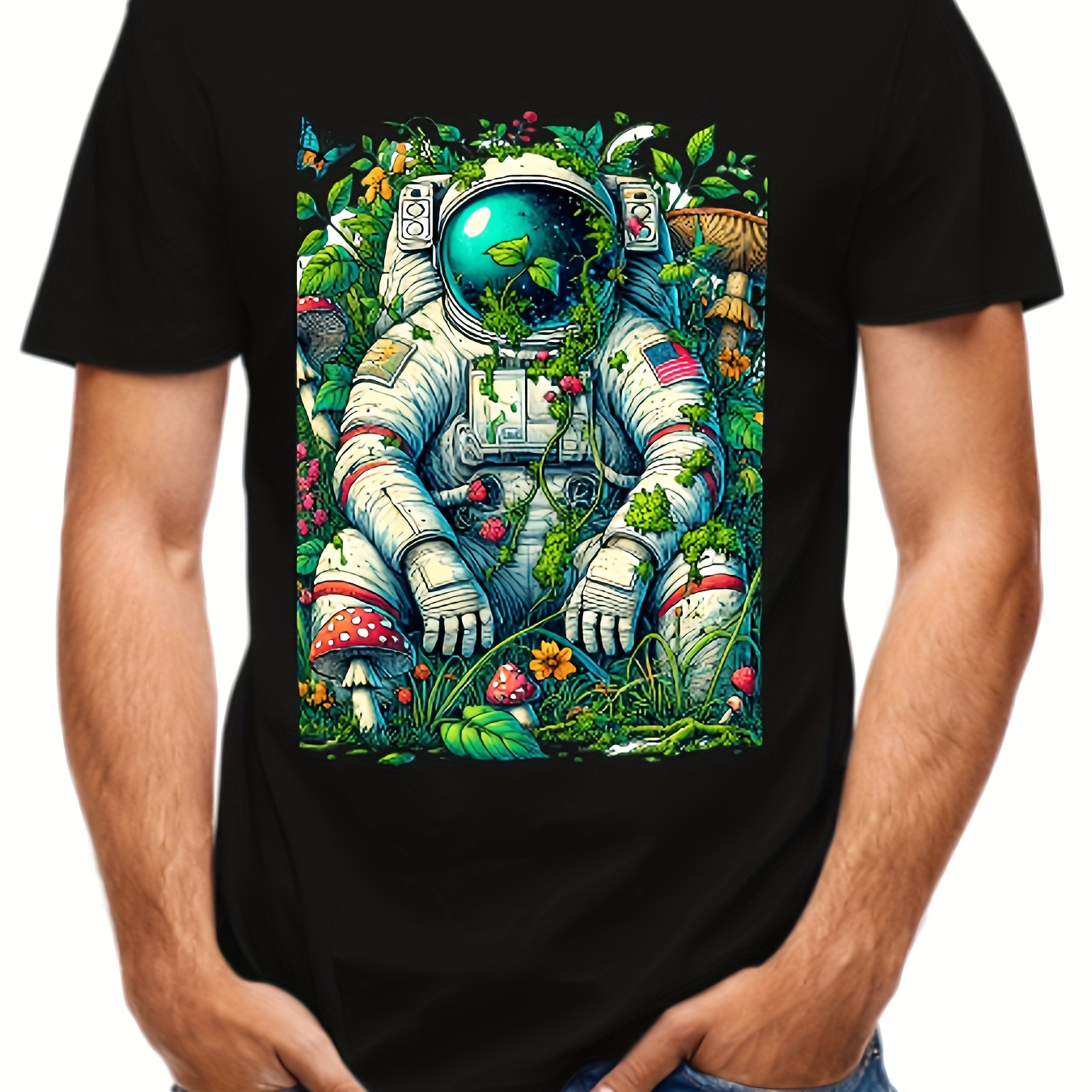 

Astronaut Print Graphic Tees For Men S - 3xl Short Sleeve Colorful T-shirts