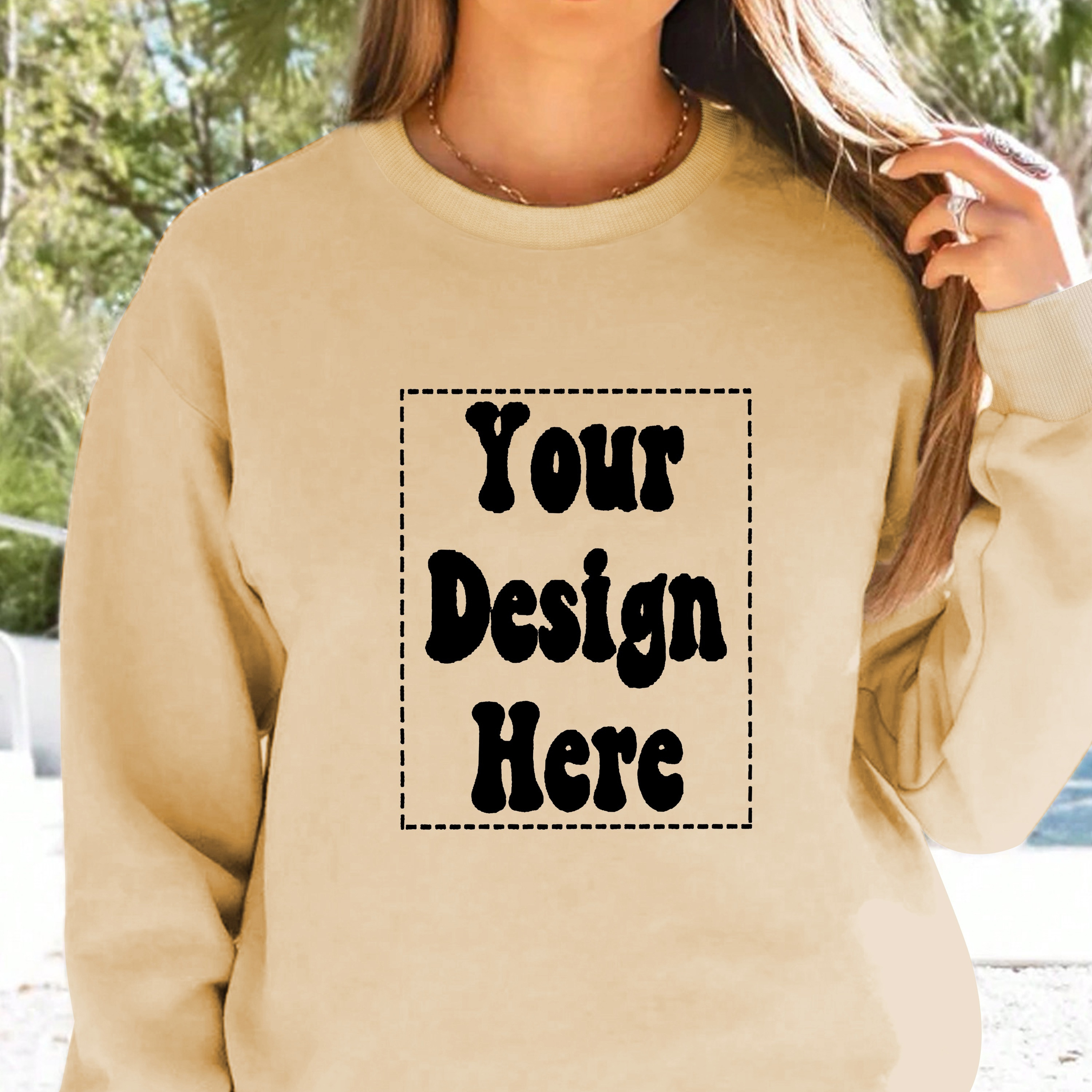 

Personalized Photo Print Pullover Sweatshirt, Casual Long Sleeve Crew Neck Sweatshirt For Fall & Winter, Women's Clothing