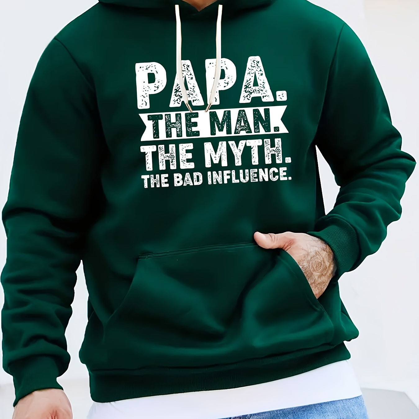 

Retro Papa Print Hoodie, Cool Hoodies For Men, Men's Casual Graphic Design Pullover Hooded Sweatshirt Streetwear For Winter Fall, As Gifts