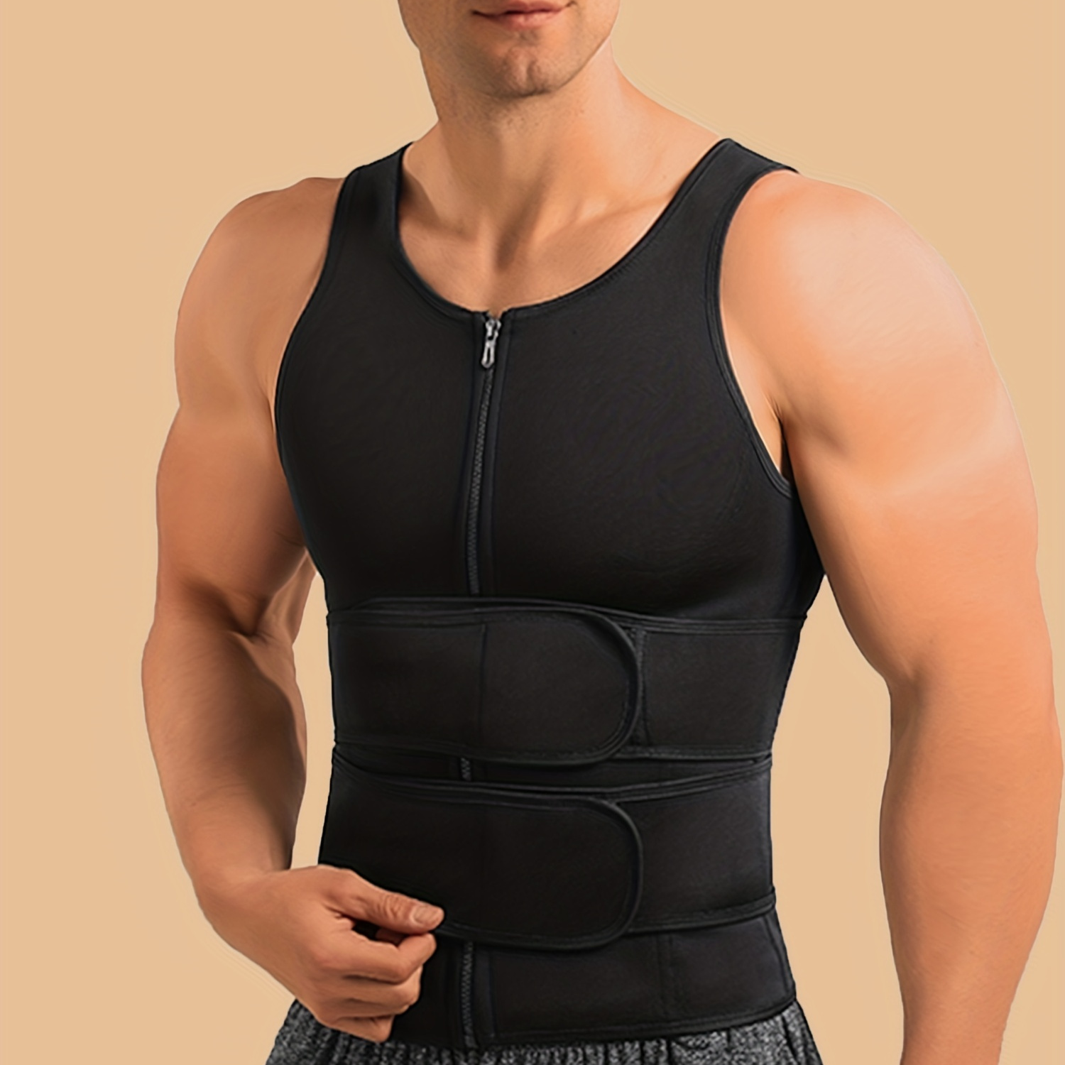 Get Fit Fast: Men's Compression Sauna Vest & Waist Trainer Tank Top for Workouts & Gym Sessions