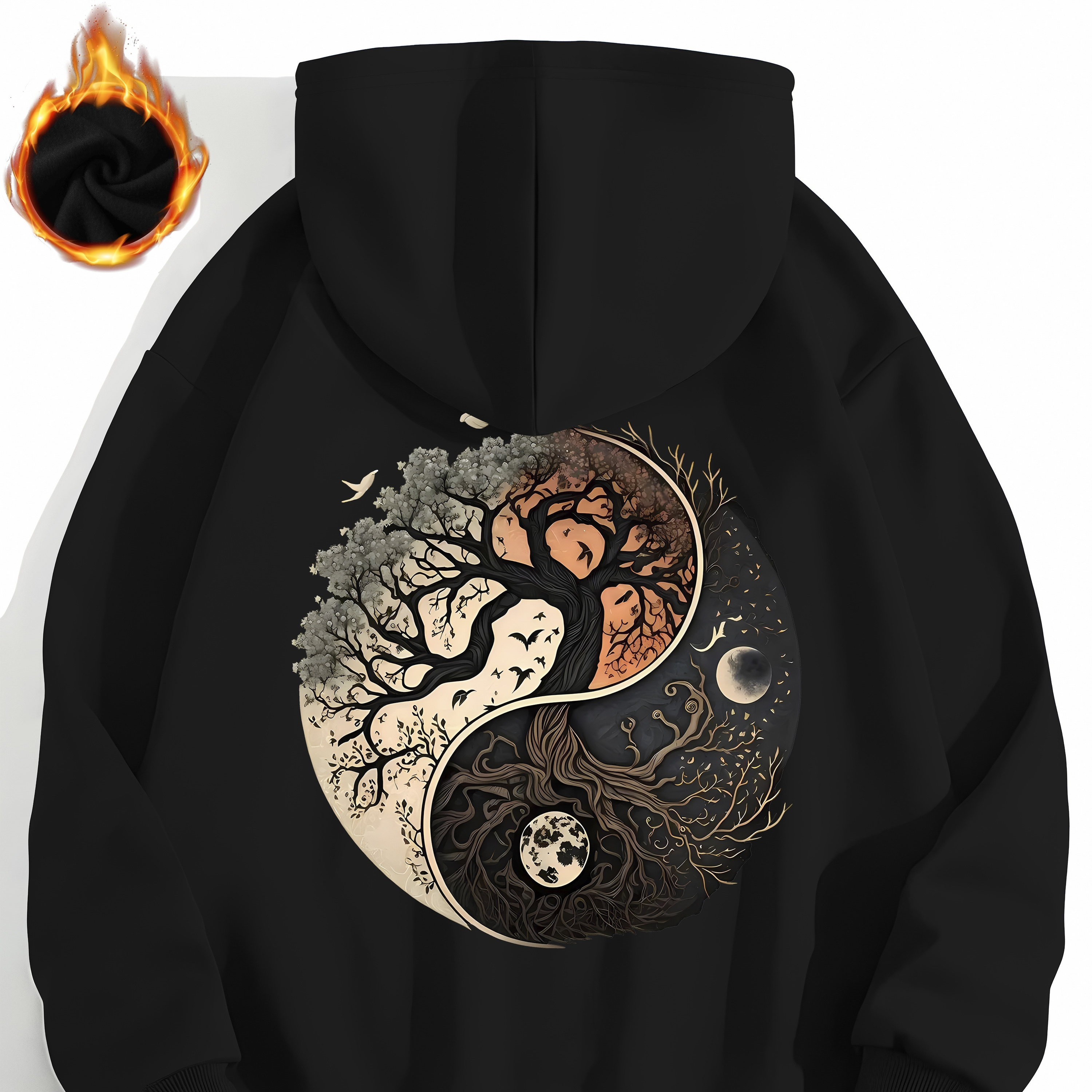 

Tree Print Hoodie, Casual Long Sleeve Kangaroo Pocket Hooded Sweatshirt, Women's Clothing