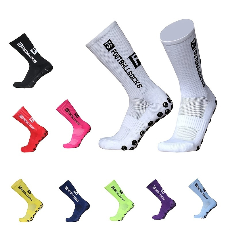 

1pair Anti-slip Silicone Football Socks For Men And Women - Perfect For Soccer, Baseball, Rugby - Secure Suction Grip For Enhanced Performance