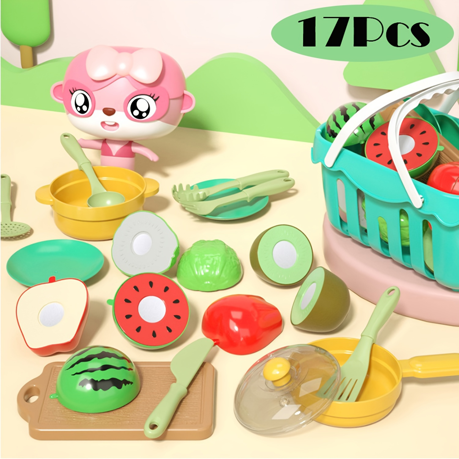 1 Juego de juegos de cocina para niños, juego de simulación, comida, juegos  para niños, cocina, frutas, verduras, juguetes, accesorios de cocina para  Sunnimix Mini juguetes de juego de simulación